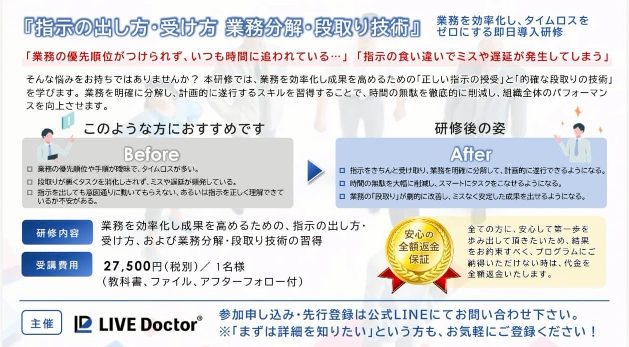 指示の出し方・受け方 業務分解・段取り技術
